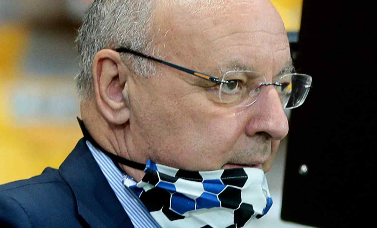 Inter, Marotta con la mascherina