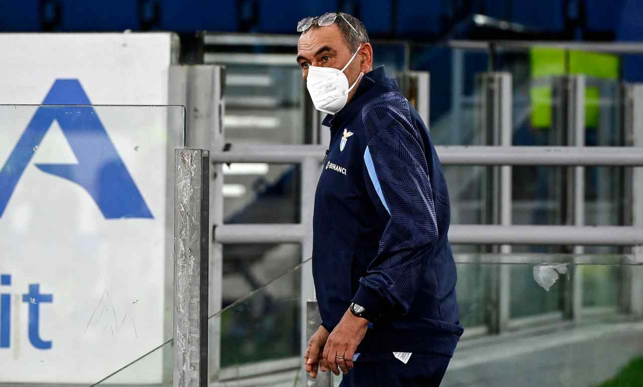 Lazio, Sarri con la mascherina