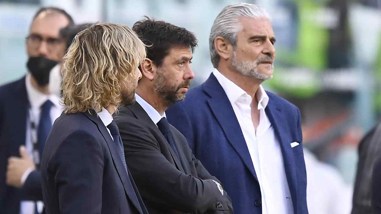 Agnelli, Nedved e Arrivabene a bordocampo Juventus