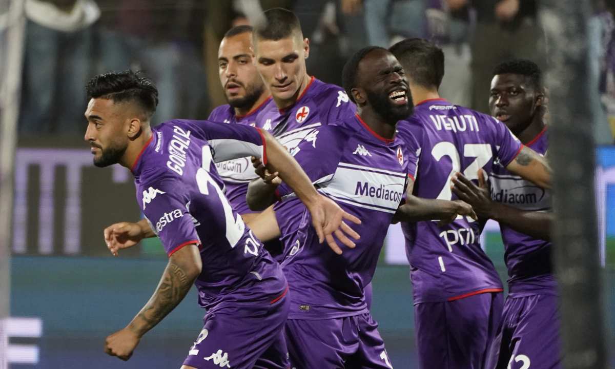 La Fiorentina festeggia dopo un gol