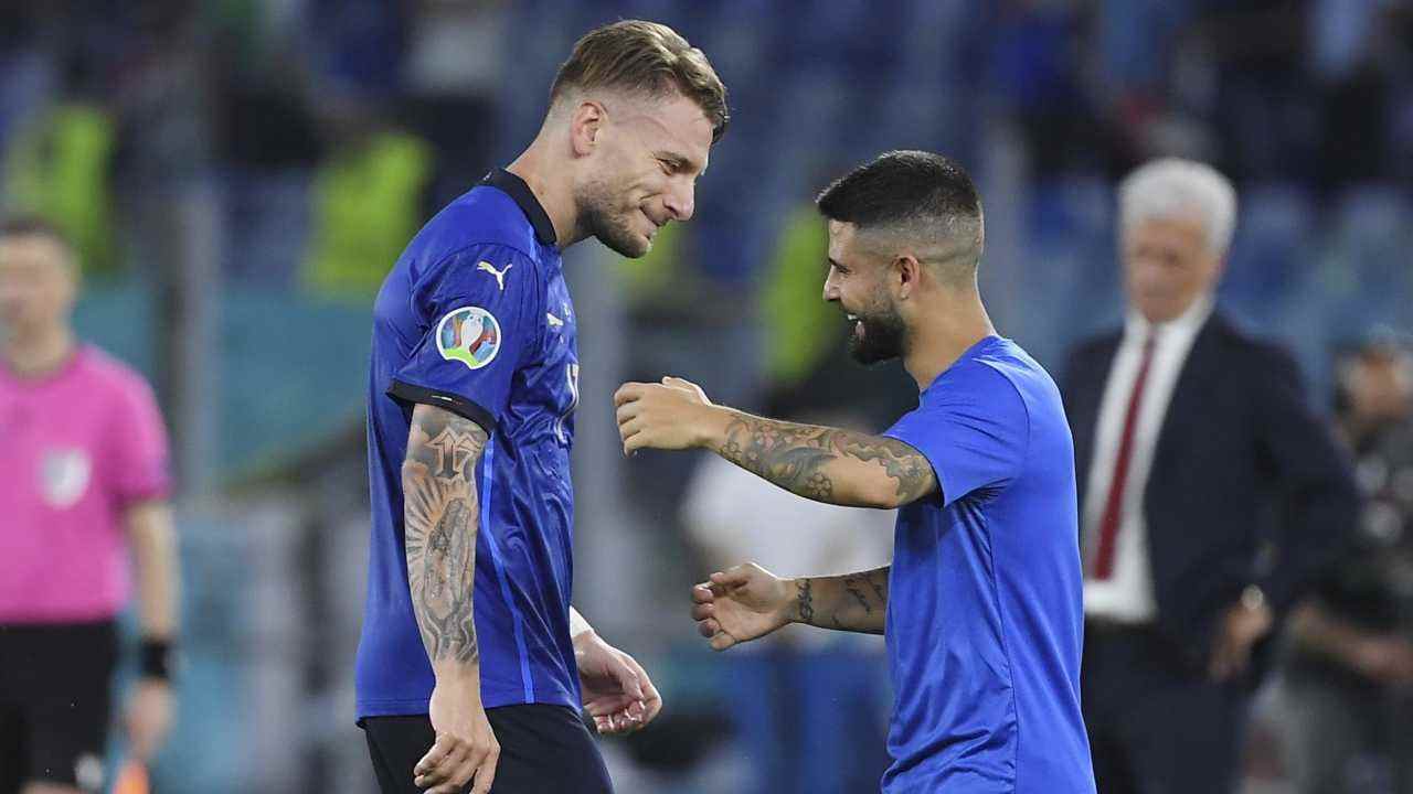 Insigne e Immobile scherzano
