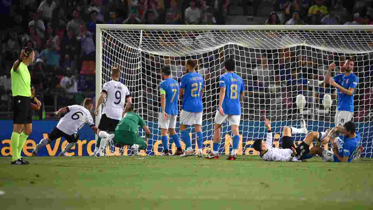 Italia giocatori delusi al gol della Germania