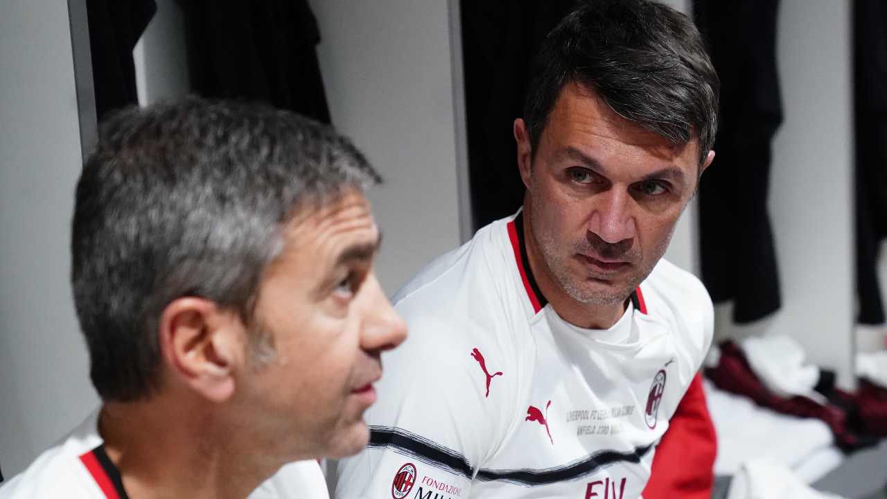 Maldini e Costacurta nello spogliatoio Milan