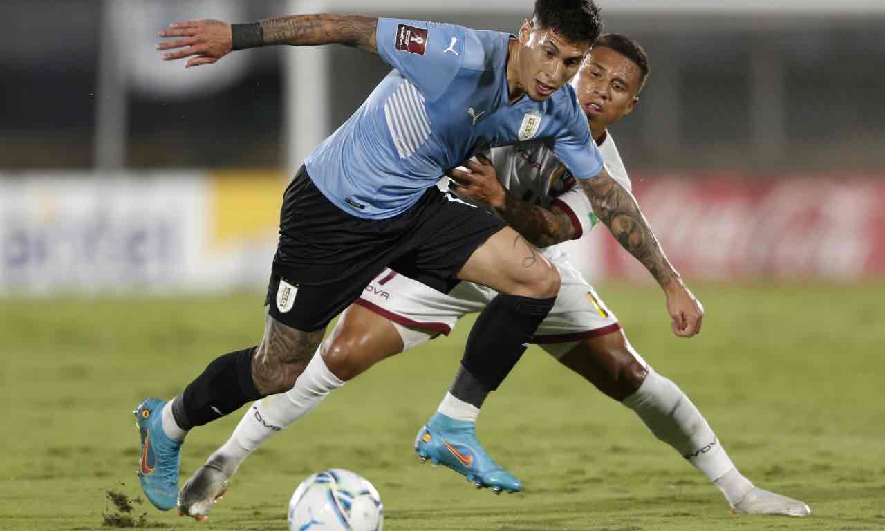 Olivera in campo con l'Uruguay