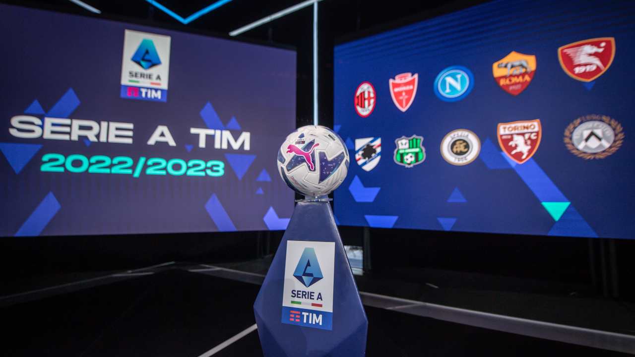 Pallone Serie A e loghi delle squadre