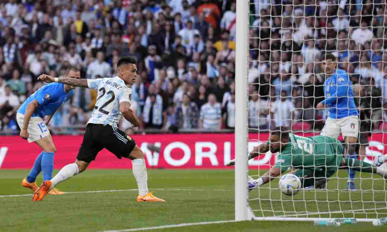 Italia-Argentina, il gol di Lautaro Martinez