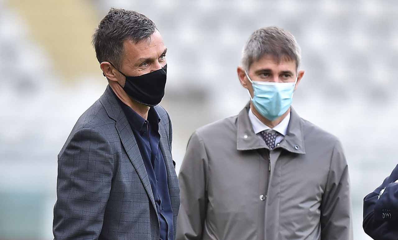 Milan, Maldini e Massara con la mascherina