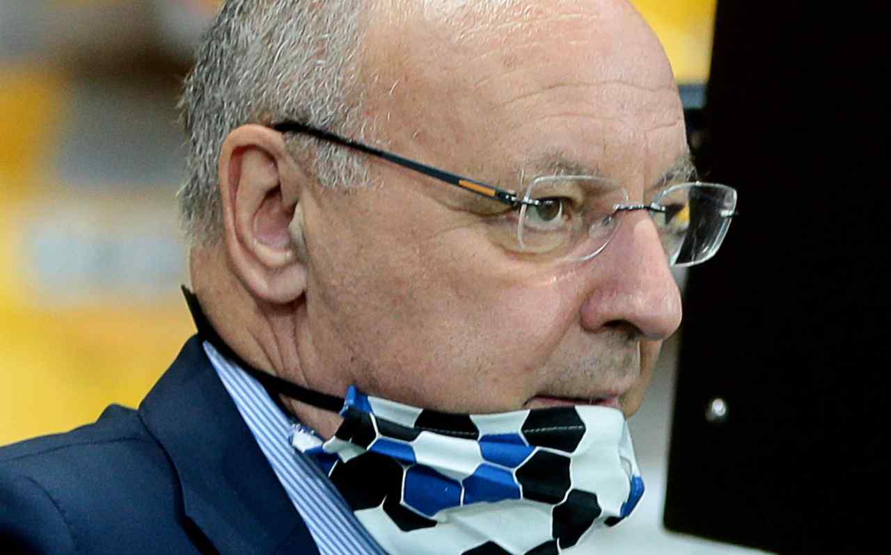 Inter, Marotta con la mascherina