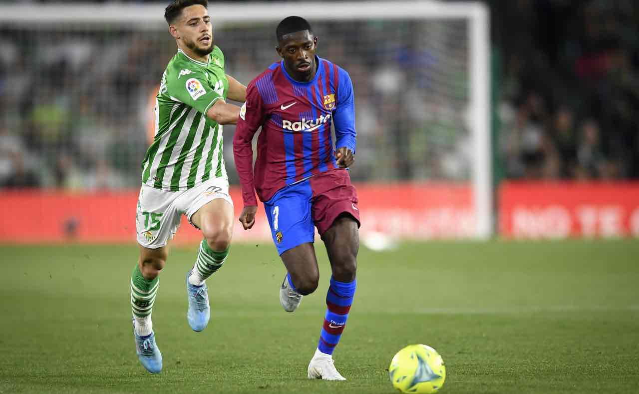 Dembele in campo col Barcellona