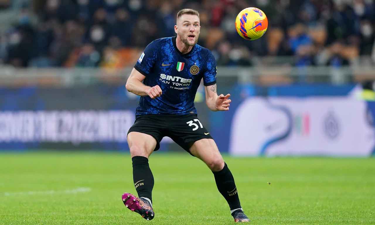 Skriniar in campo con l'Inter