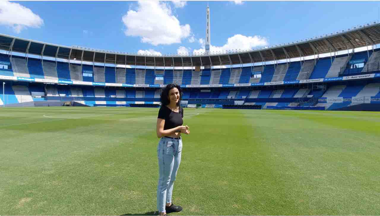 Sabrina Uccello allo stadio del Racing d'Argentina