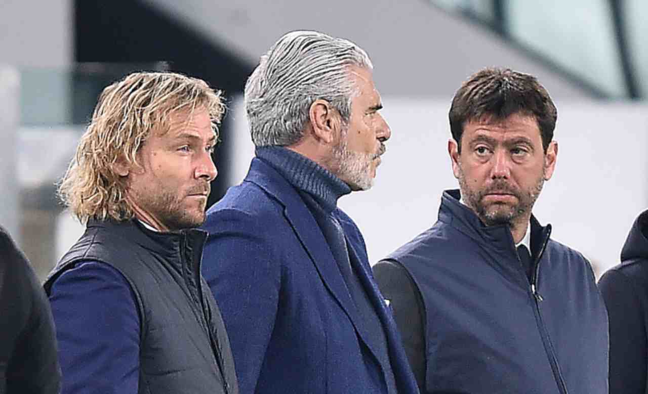Juventus, Arrivabene, Nedved e Agnelli a bordo campo