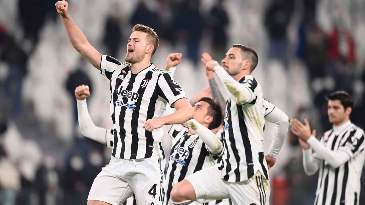 I giocatori della Juve esultano