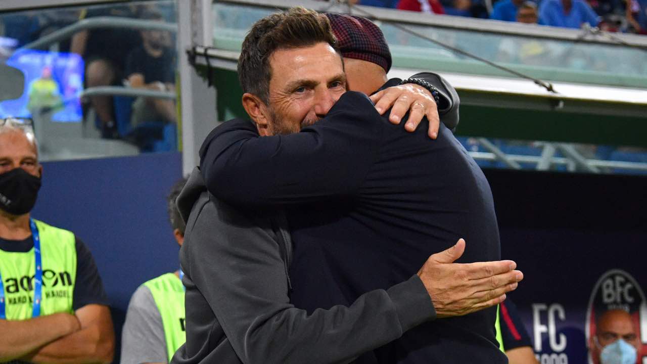 Eusebio Di Francesco abbraccia Sinisa Mihajlovic