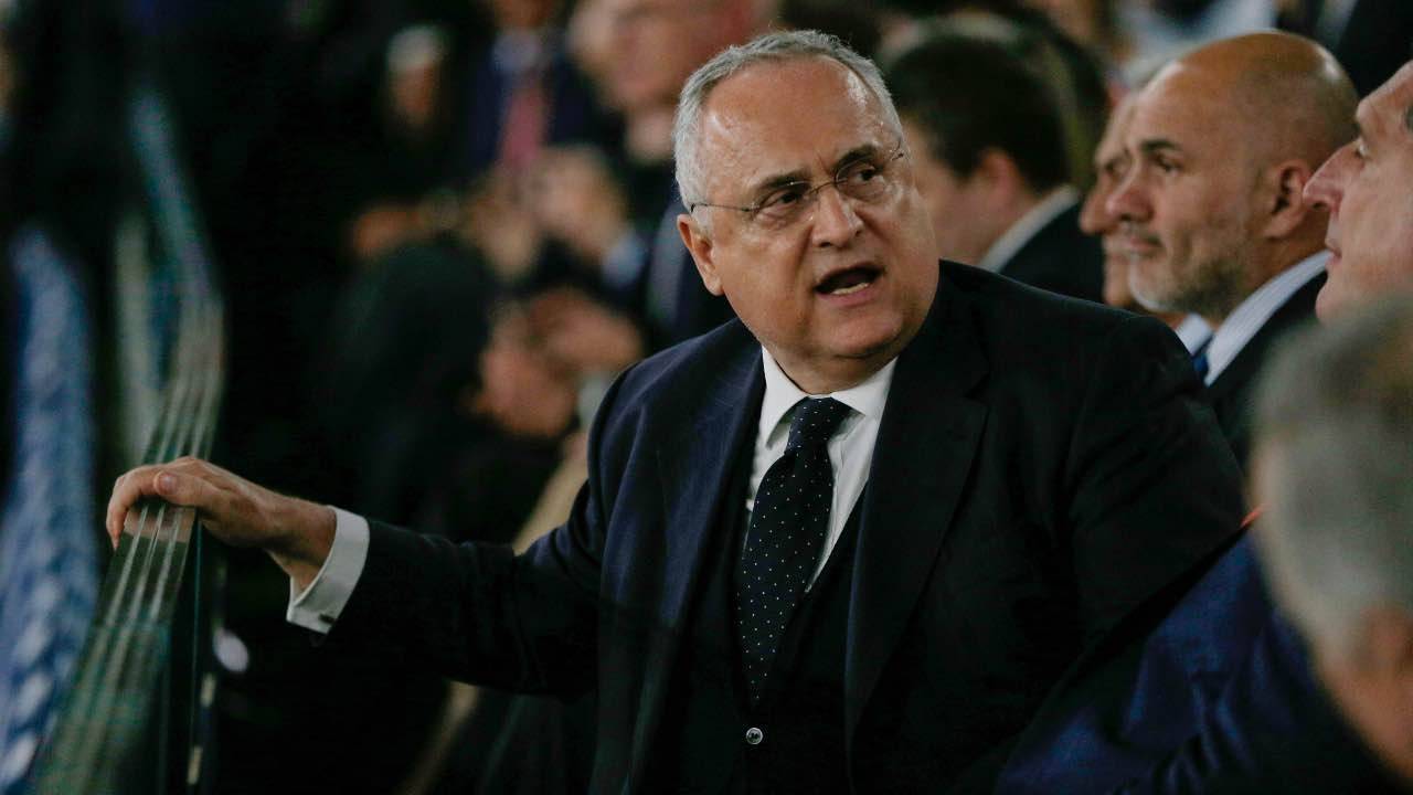 Claudio Lotito in tribuna