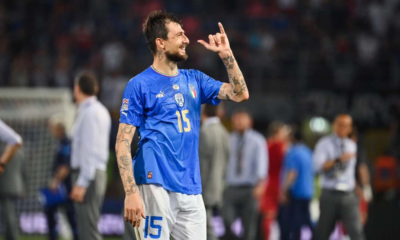 Acerbi esulta con la Nazionale