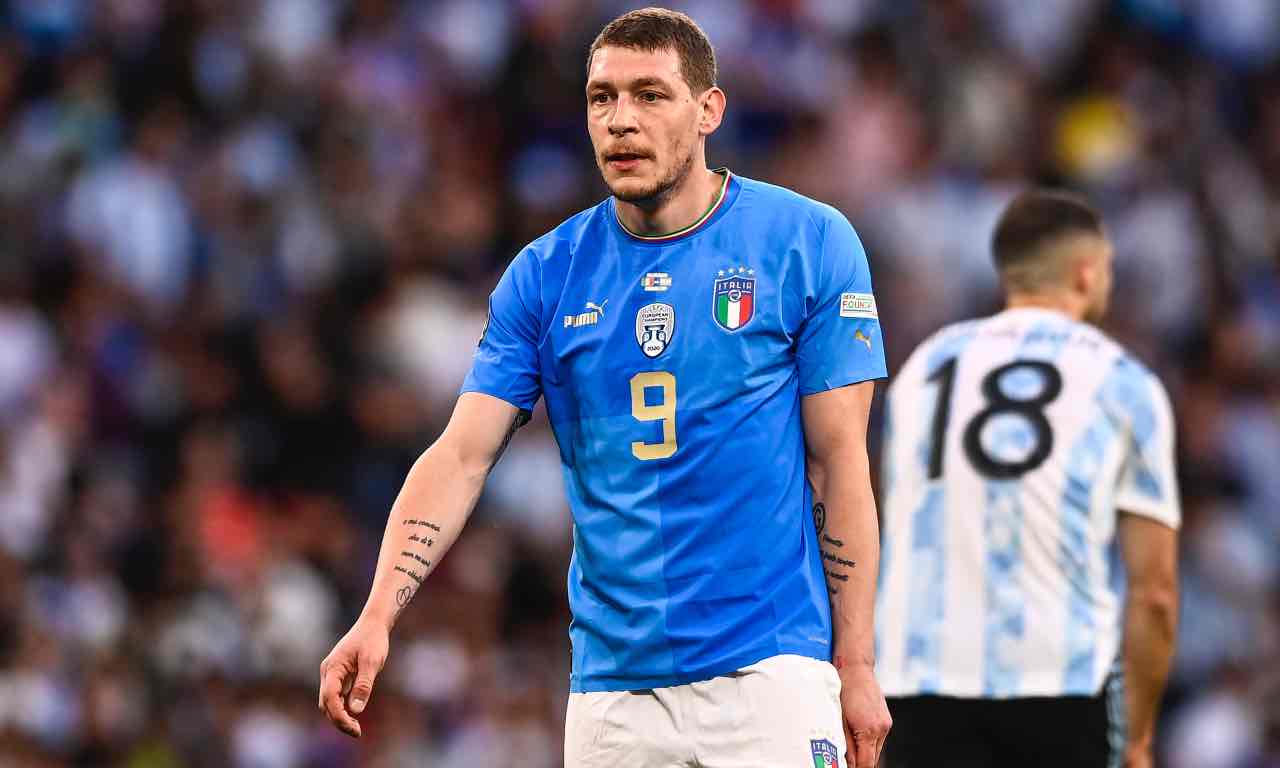 Belotti in campo con la Nazionale