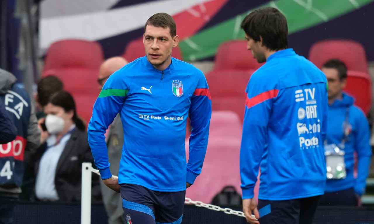 Belotti in campo con la Nazionale italiana