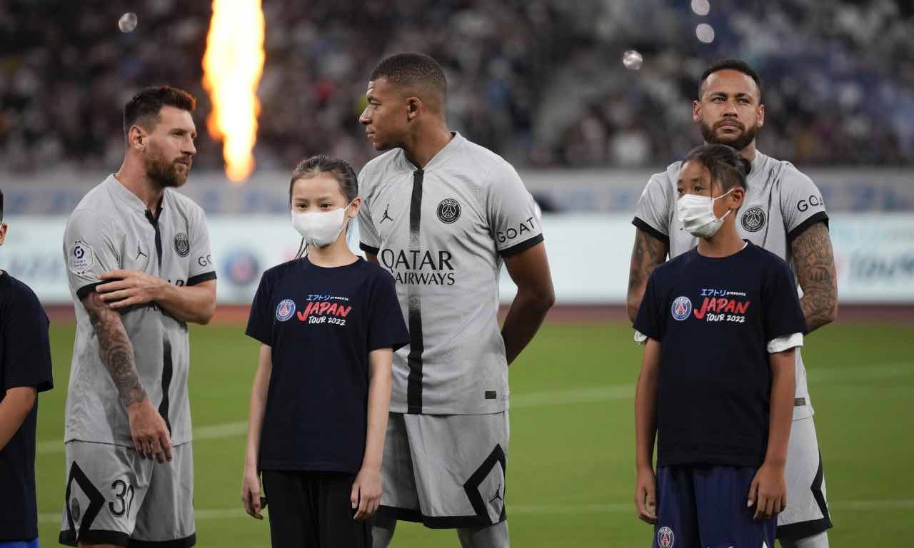 Messi, Mbappé e Neymar in campo