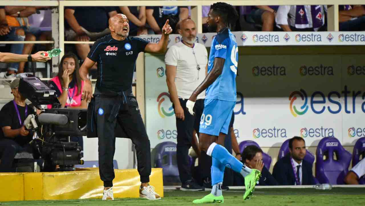 Spalletti con Anguissa al Franchi 