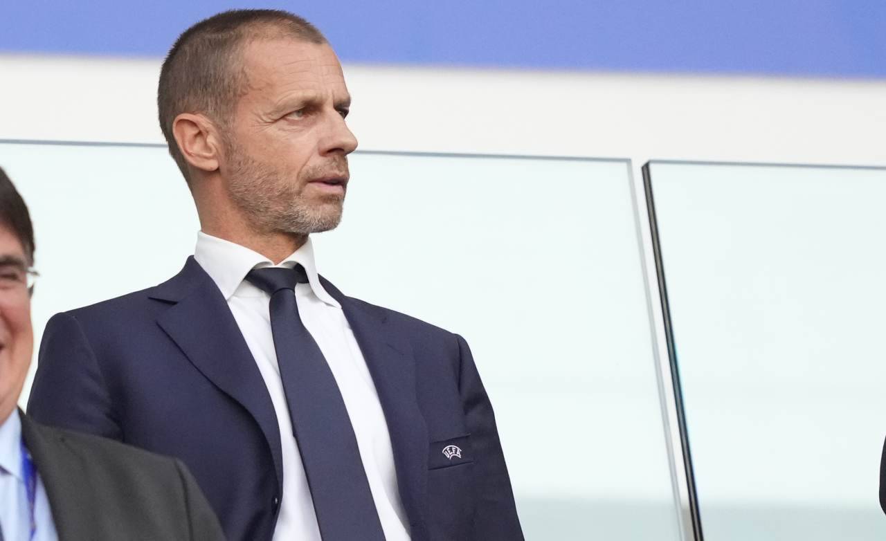 UEFA, il presidente Ceferin in tribuna