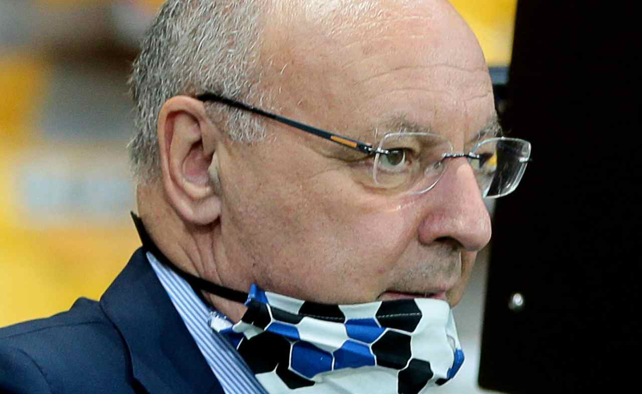 Inter, Marotta con la mascherina