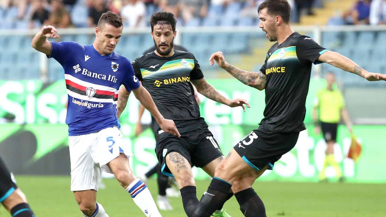 Sampdoria-Lazio in campo