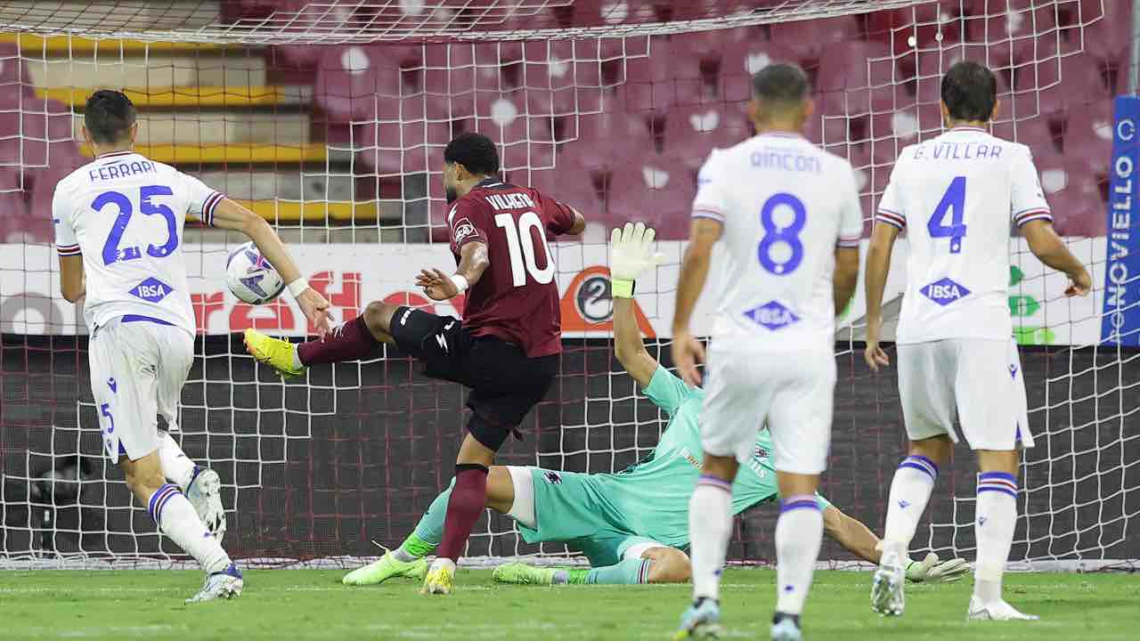 Salernitana-Sampdoria in campo