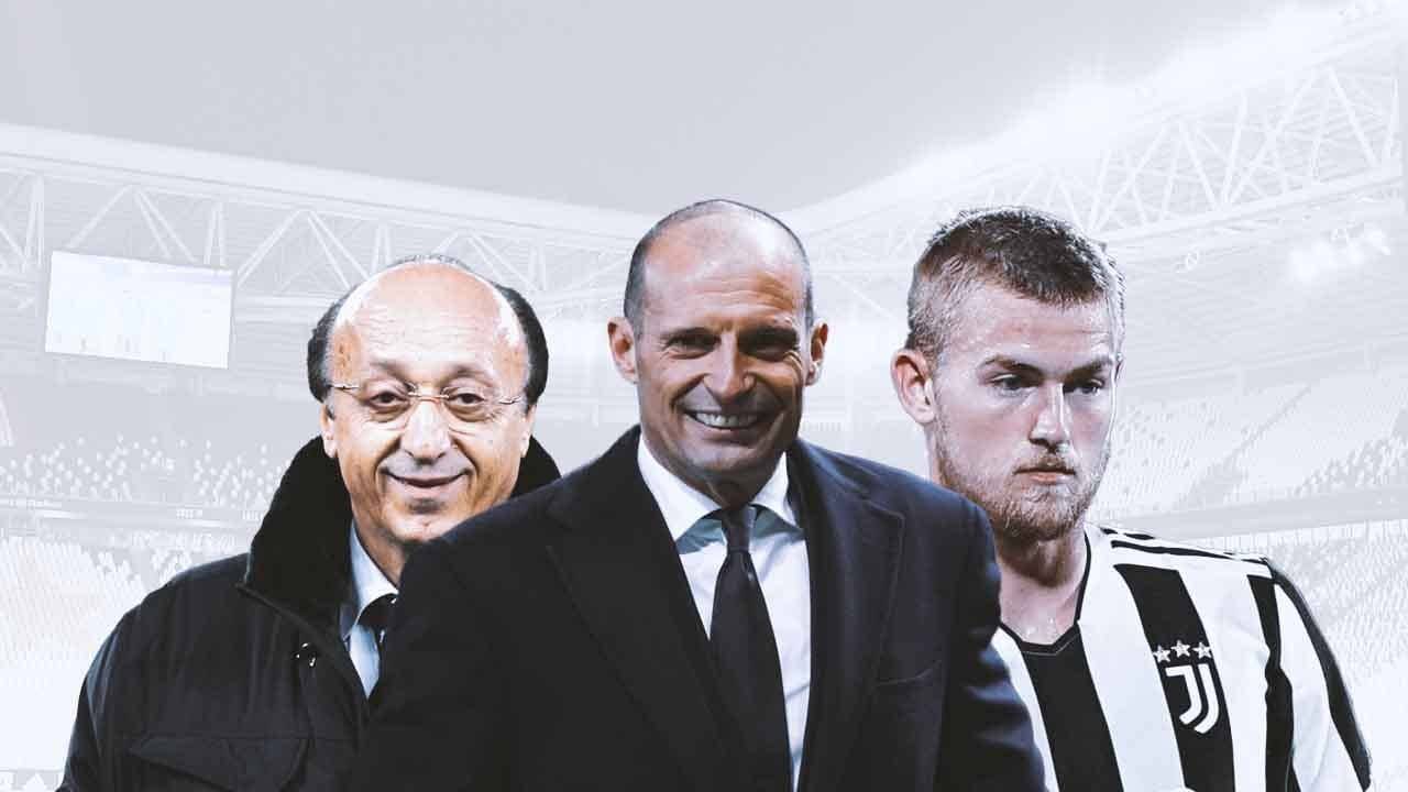 Allegri con Moggi e de Ligt 