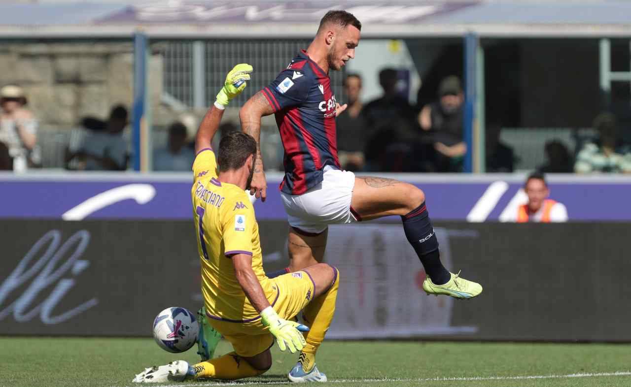 Arnautovic con Terracciano della Fiorentina 