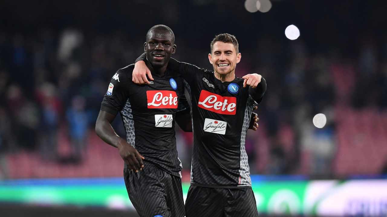 Jorginho e Koulibaly  sorridenti Napoli