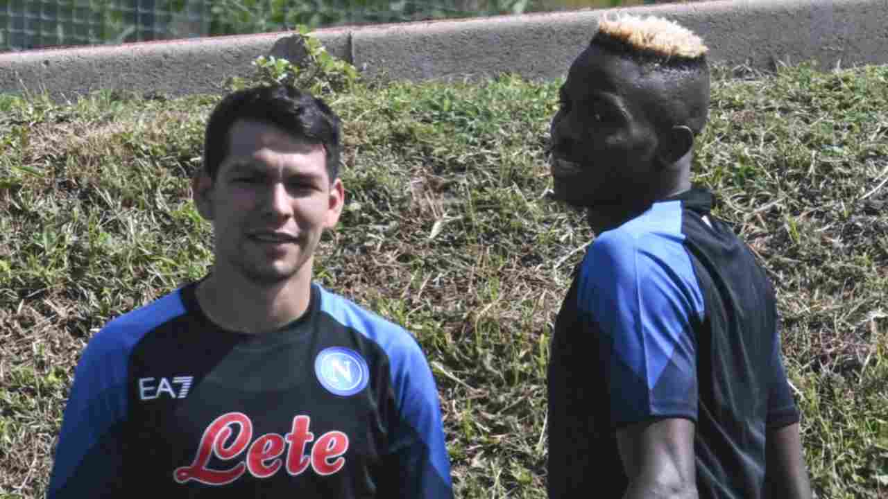 Osimhen e Lozano sorridenti Napoli