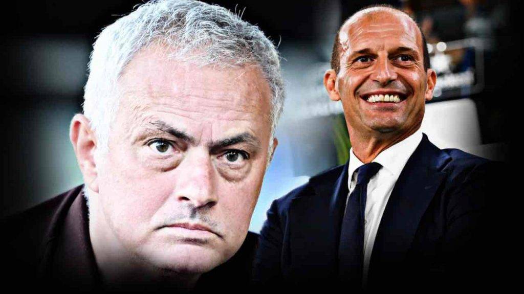 Il tecnico della Roma Mourinho e della Juventus Allegri