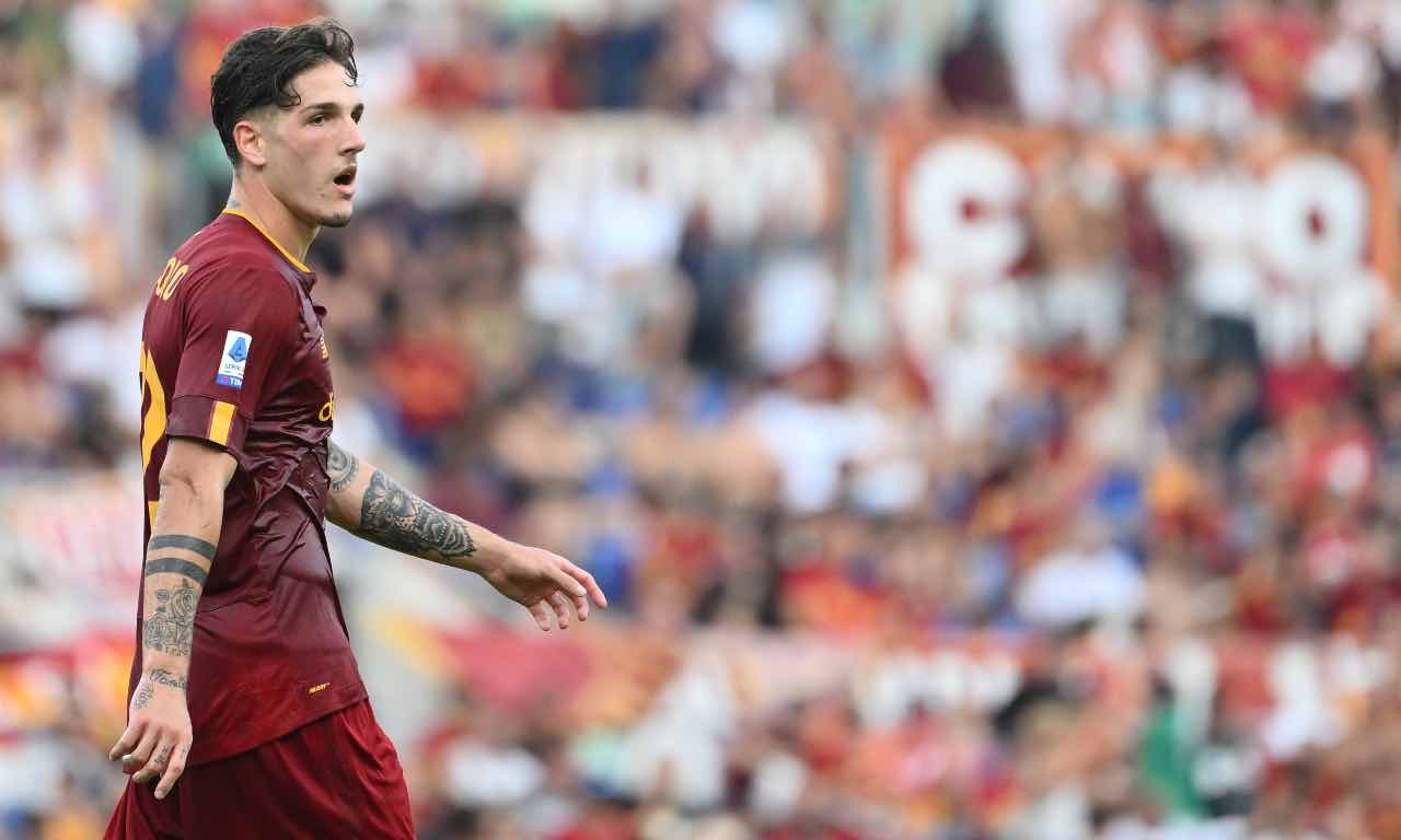 Zaniolo in campo con la Roma