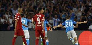 Zielinski esulta dopo il gol Napoli