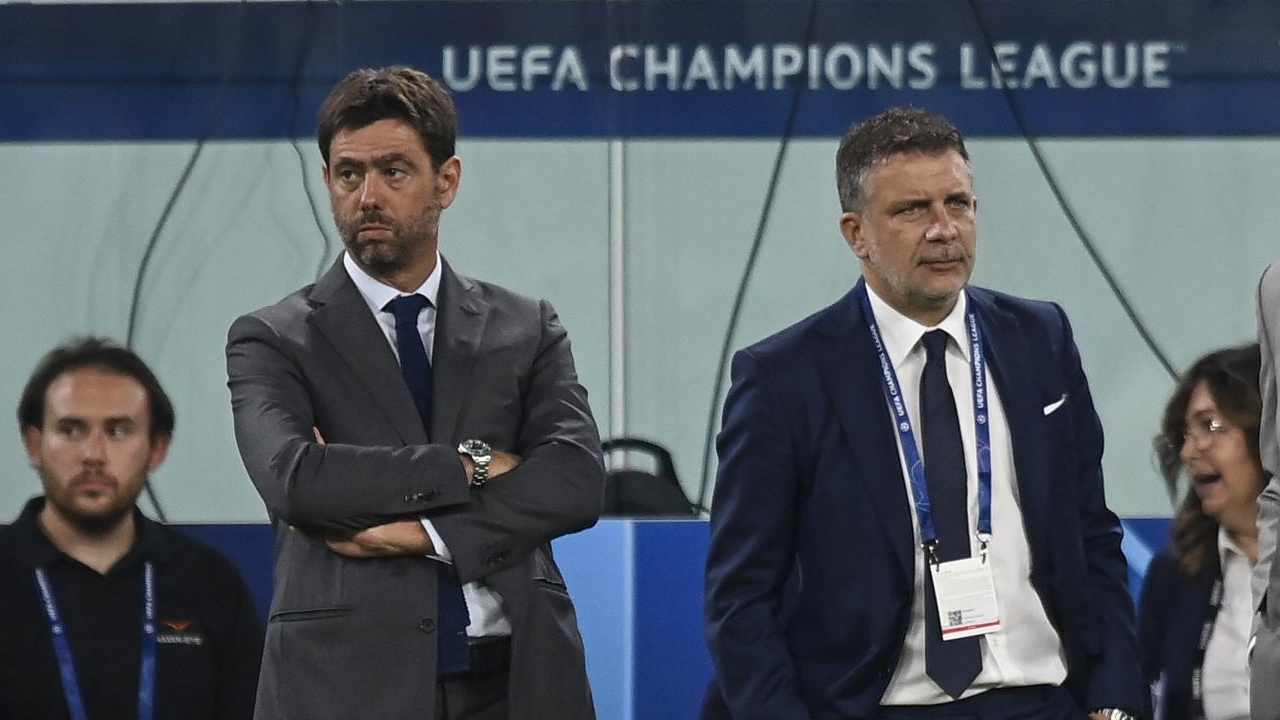 Agnelli e Cherubini a bordocampo Juventus
