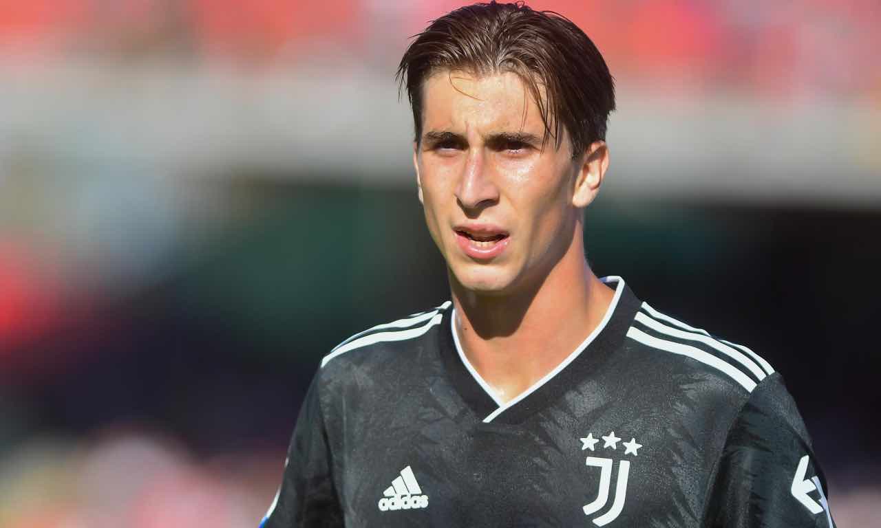 Miretti in campo con la Juventus 