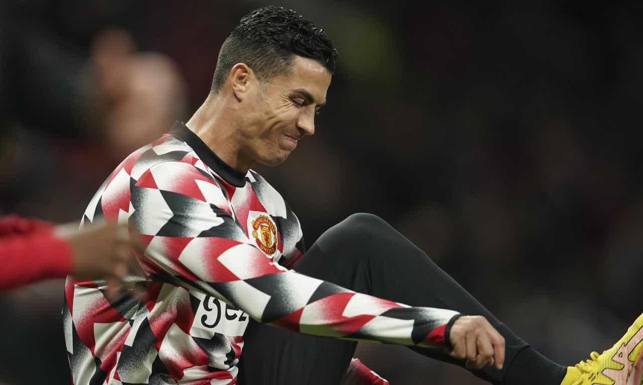 Cristiano Ronaldo durante il riscaldamento