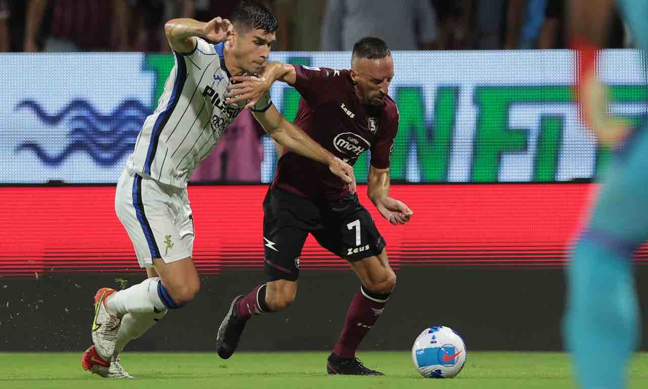 Ribery in campo con la Salernitana