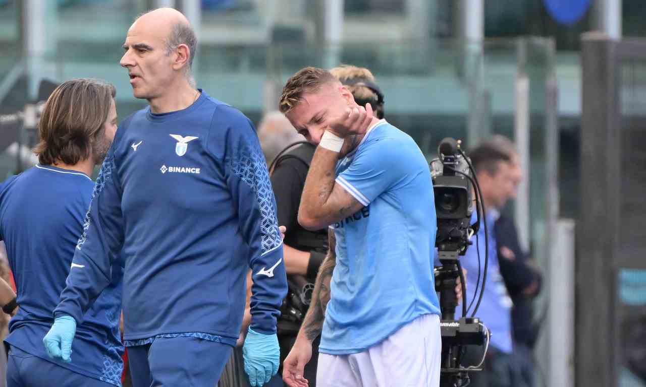 Lazio, Immobile lascia il campo infortunato