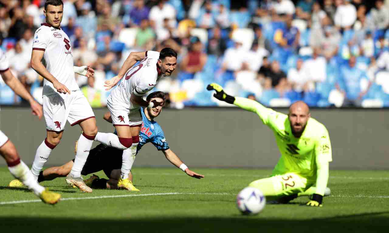 Napoli-Torino, il gol di Kvaratskhelia