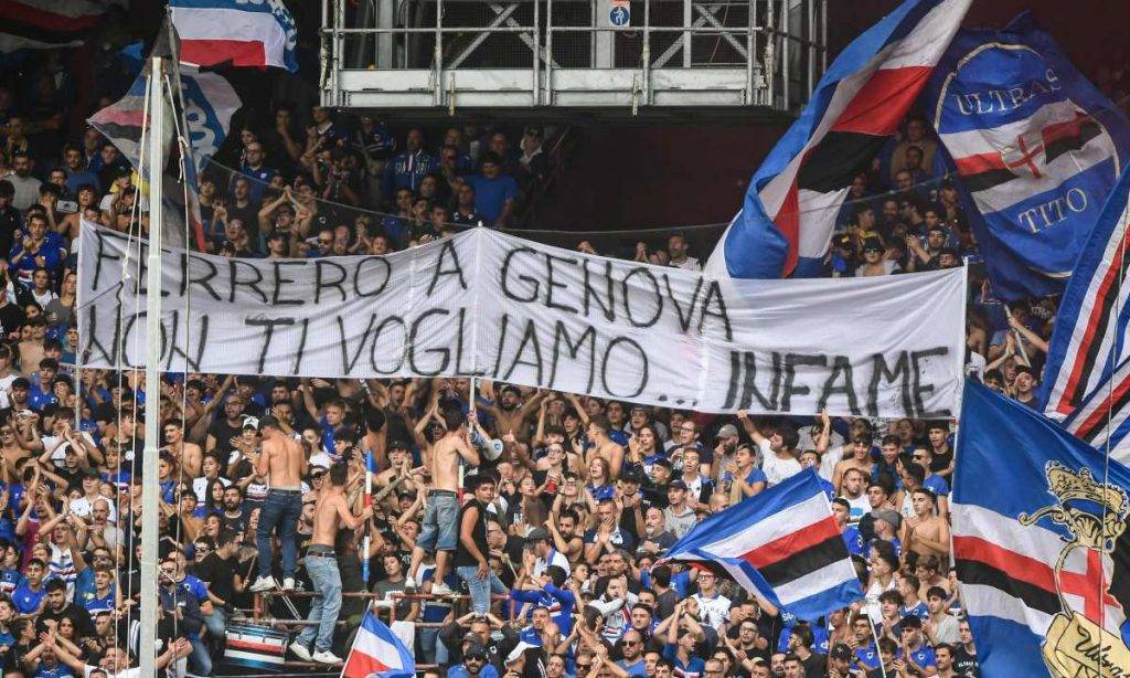 protesta tifosi Sampdoria