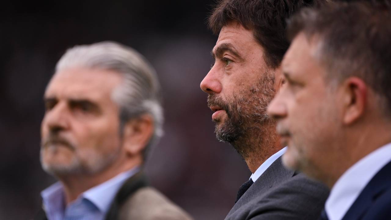 Arrivabene, Agnelli e Cherubini a bordocampo Juventus 