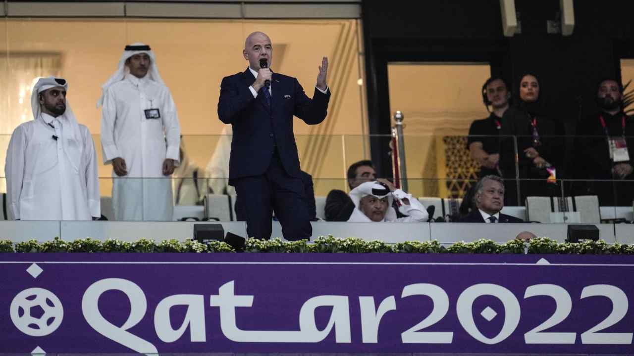Infantino all'apertura dei Mondiali in Qatar