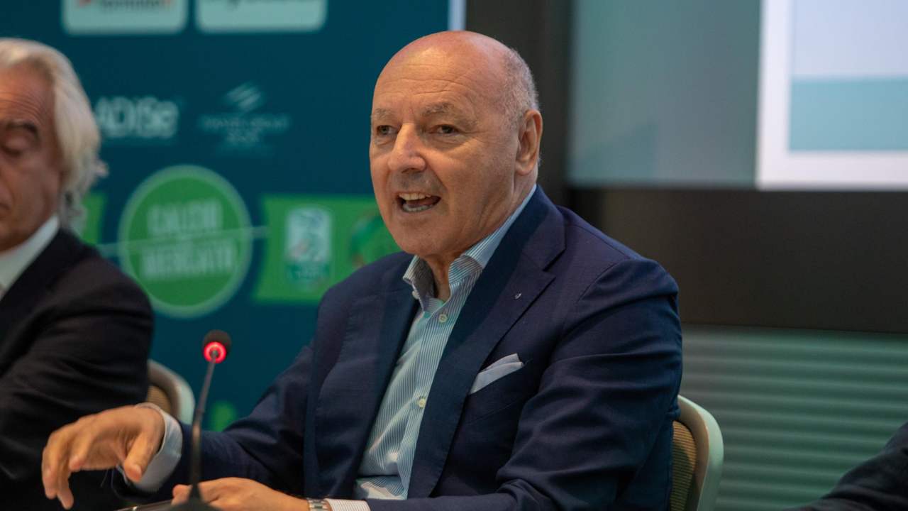 Marotta sorride al microfono Inter 