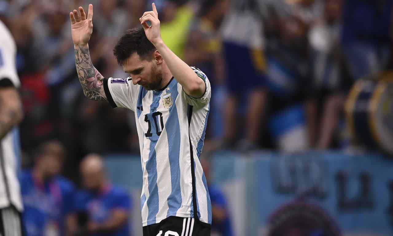 Messi esulta contro il Messico