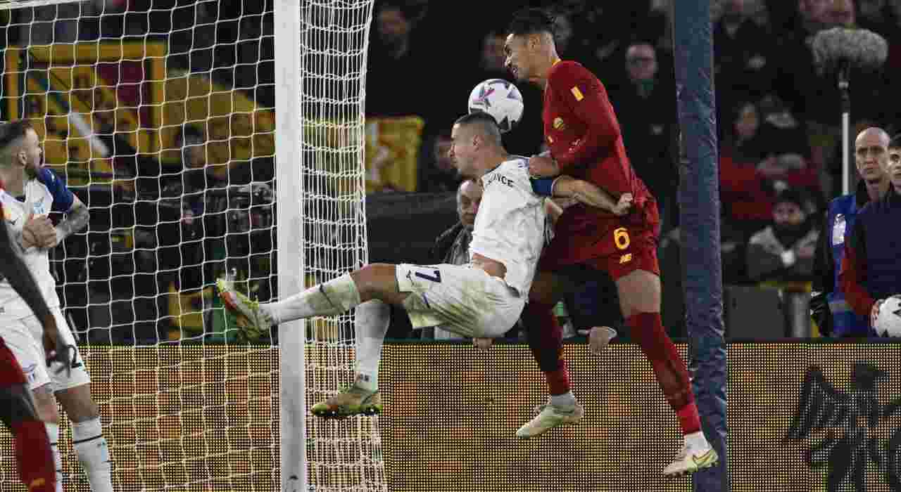 Roma-Lazio Smalling Lazzari