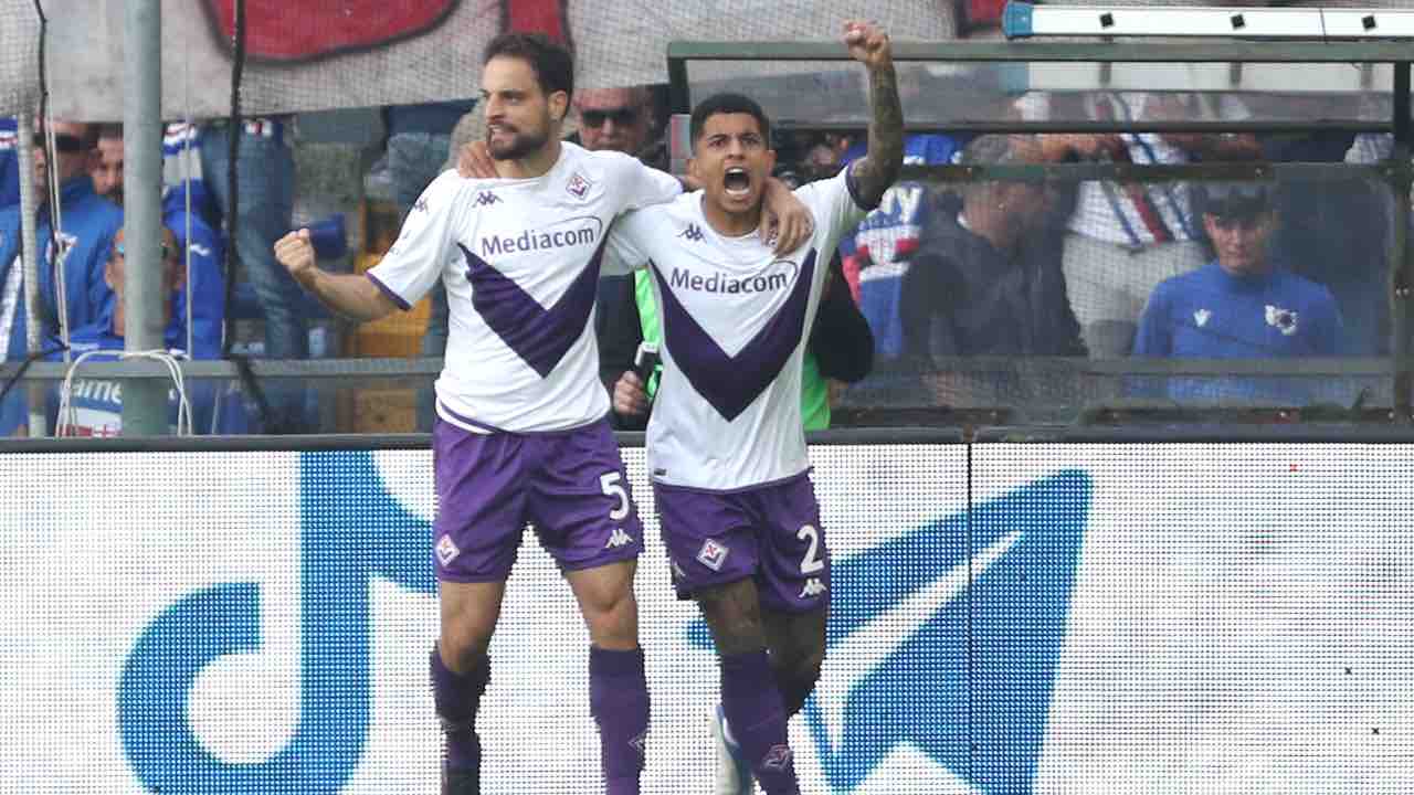 Sampdoria-Fiorentina in campo