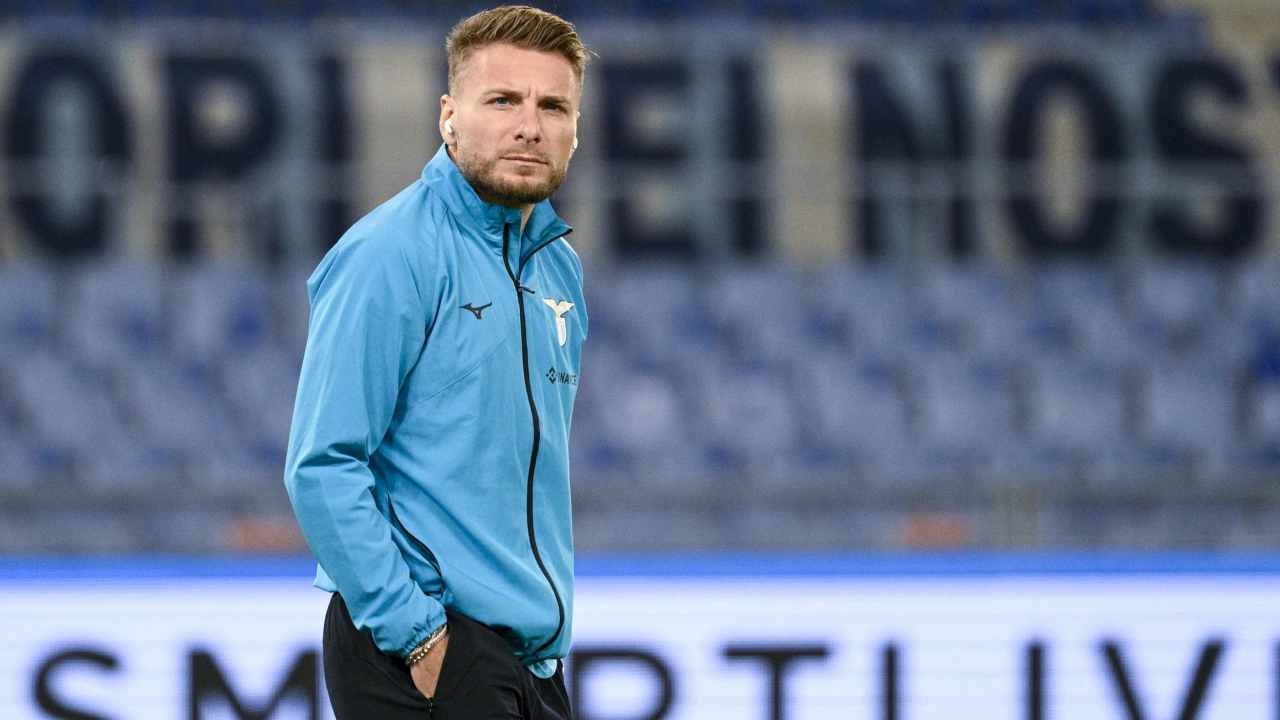 Immobile in campo con la Lazio 