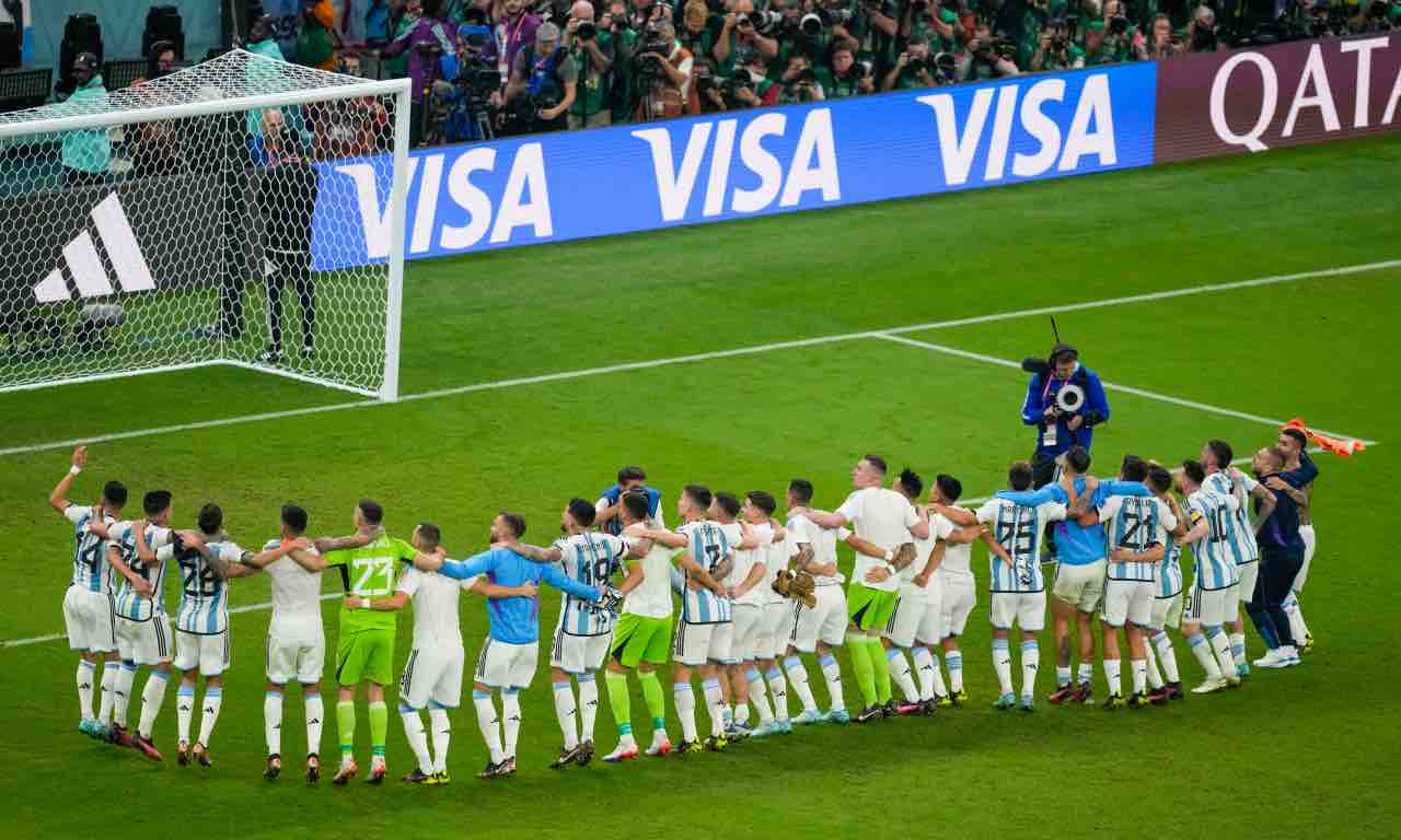 L'Argentina esulta per la vittoria sulla Croazia